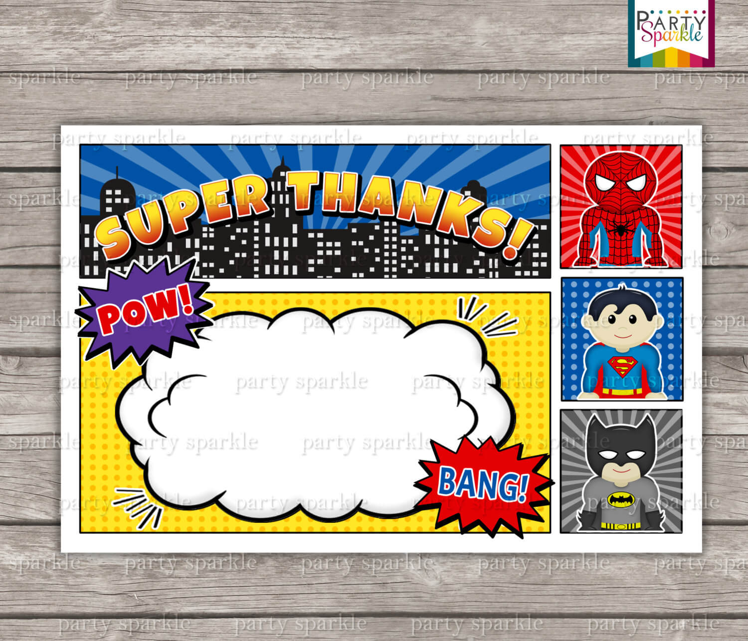 Superhero Invitation Templates – Calep.midnightpig.co Throughout Superhero Birthday Card Template