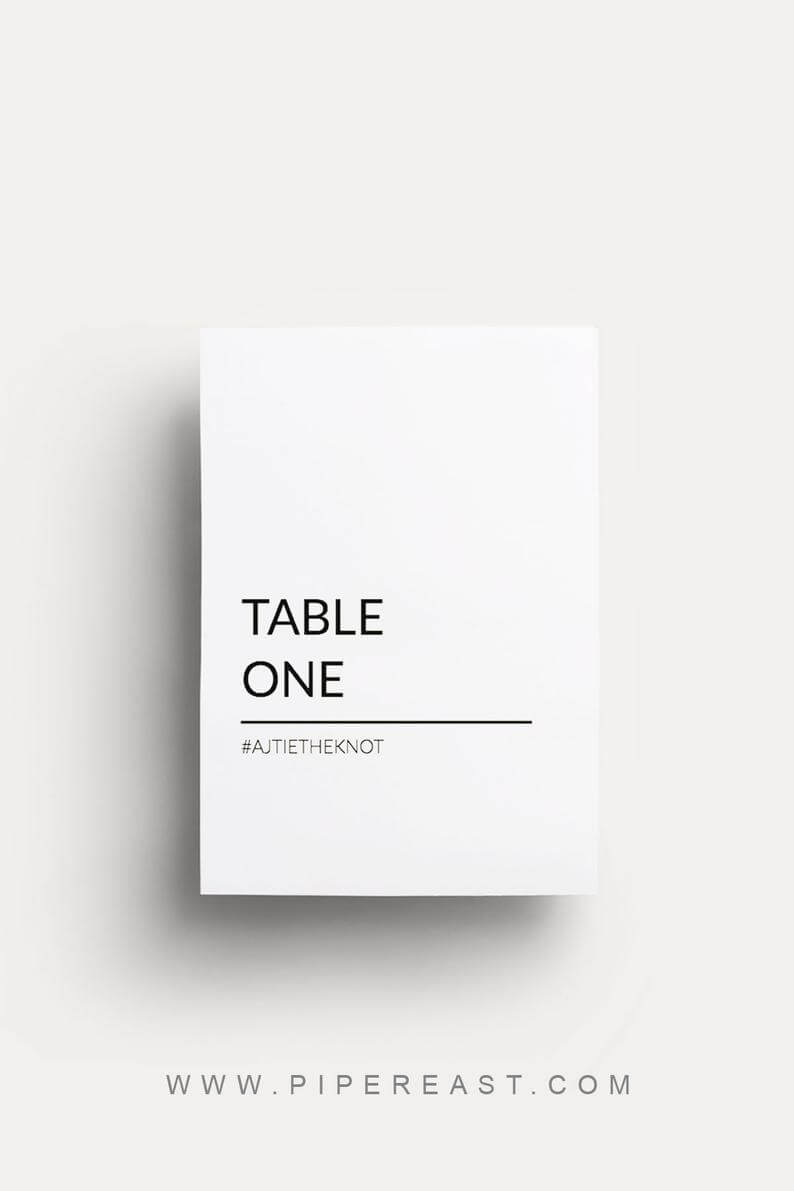 Table Number Cards | Modern Wedding | Classic Sign Template | Instant  Download [C009] Throughout Table Number Cards Template
