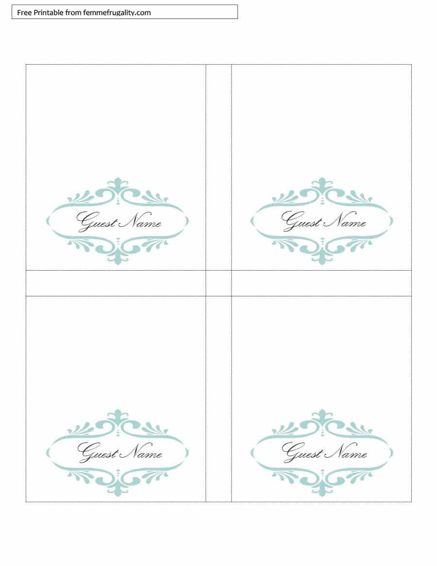 Table Signs Template – Dalep.midnightpig.co For Fold Over Place Card Template