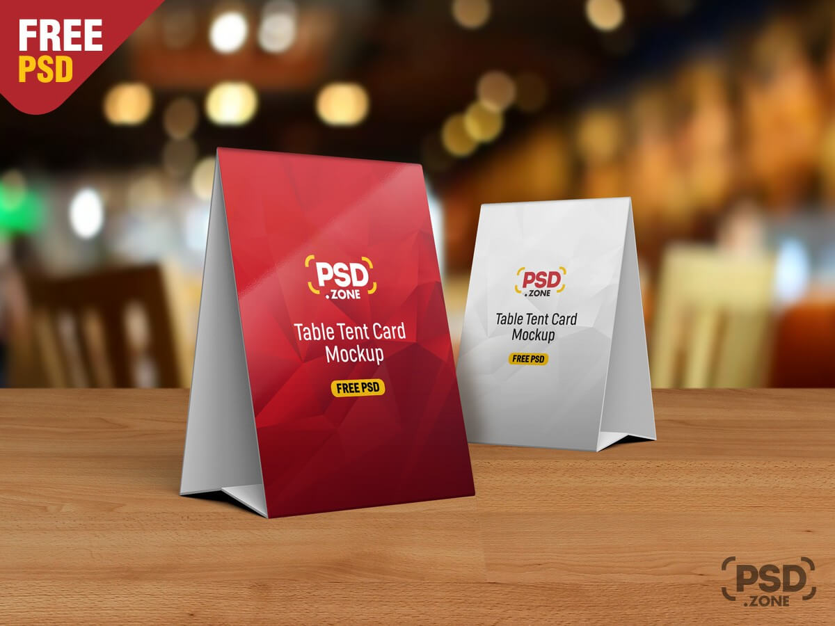 Table Tent Card Mockup Template – Download Psd Within Free Tent Card Template Downloads