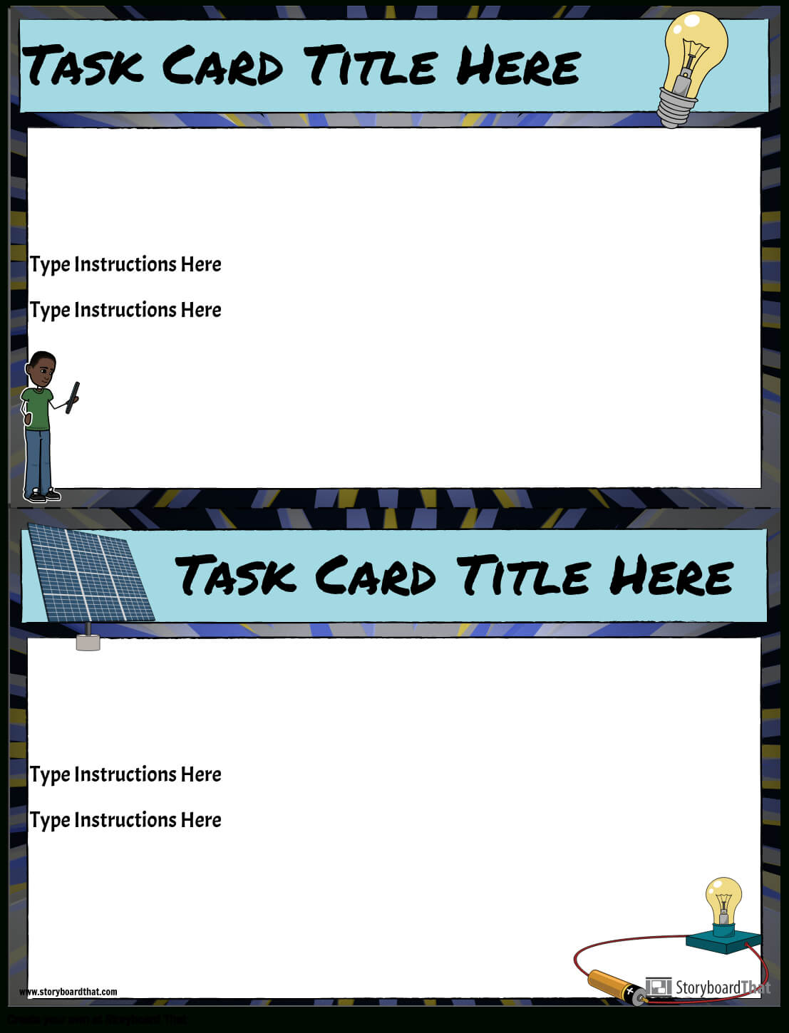 Task Card Template Storyboardanna Warfield Intended For Task Card Template