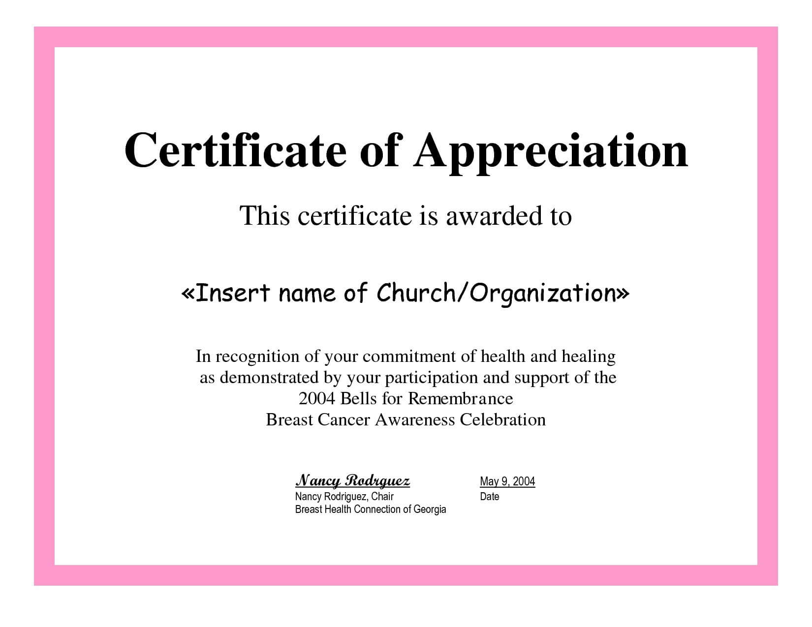 Teacher Appreciation Certificate Wording – Calep.midnightpig.co For Volunteer Of The Year Certificate Template