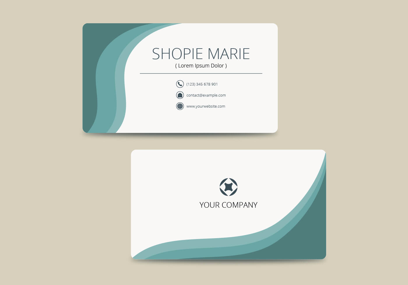 Teal Business Card Template Vector - Download Free Vectors With Regard To Buisness Card Template