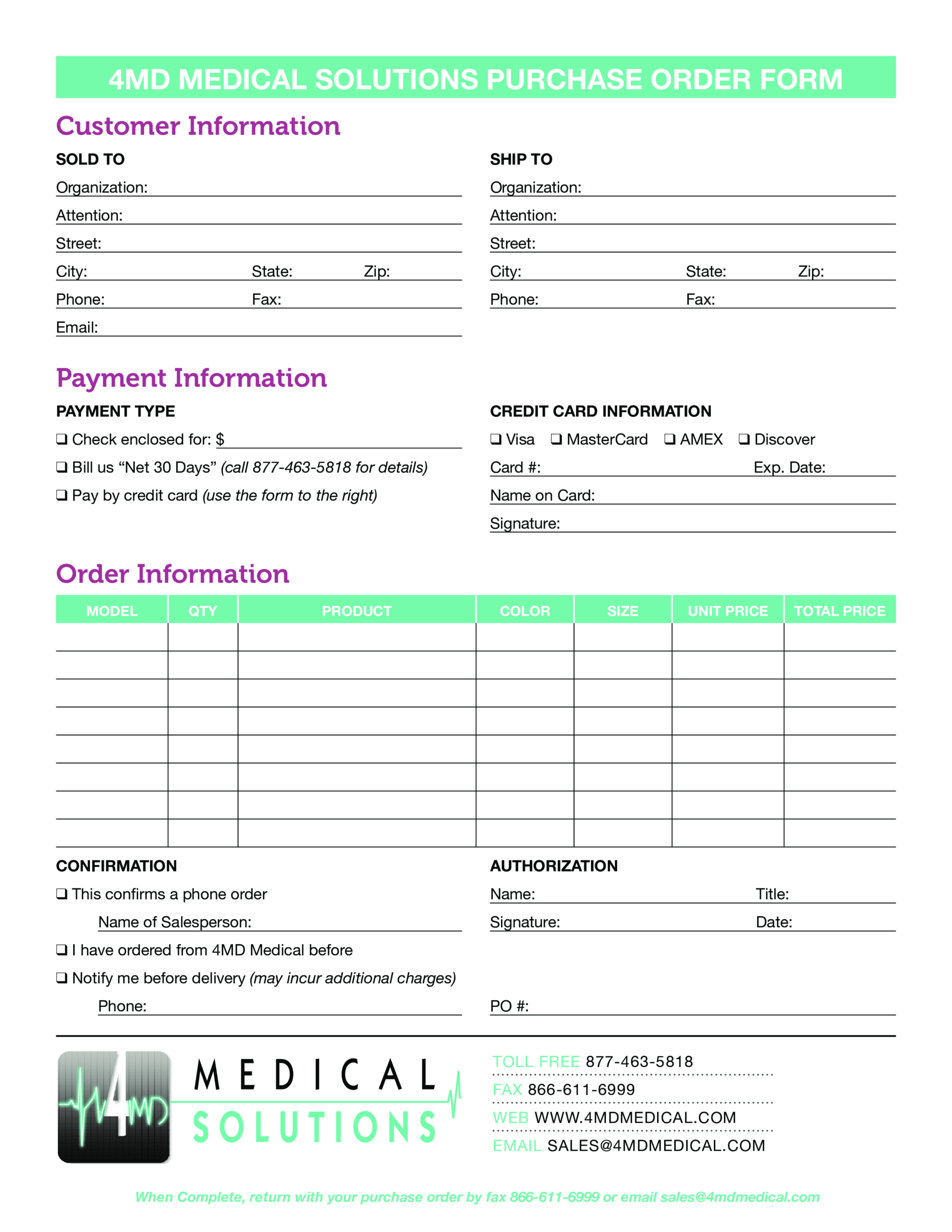 Télécharger Gratuit Medical Purchase Order Form With Regard To Customer Information Card Template