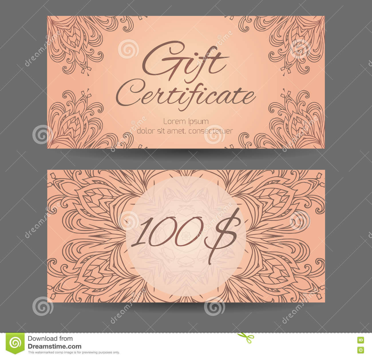 Template Gift Certificate For Yoga Studio, Spa Center With Regard To Yoga Gift Certificate Template Free