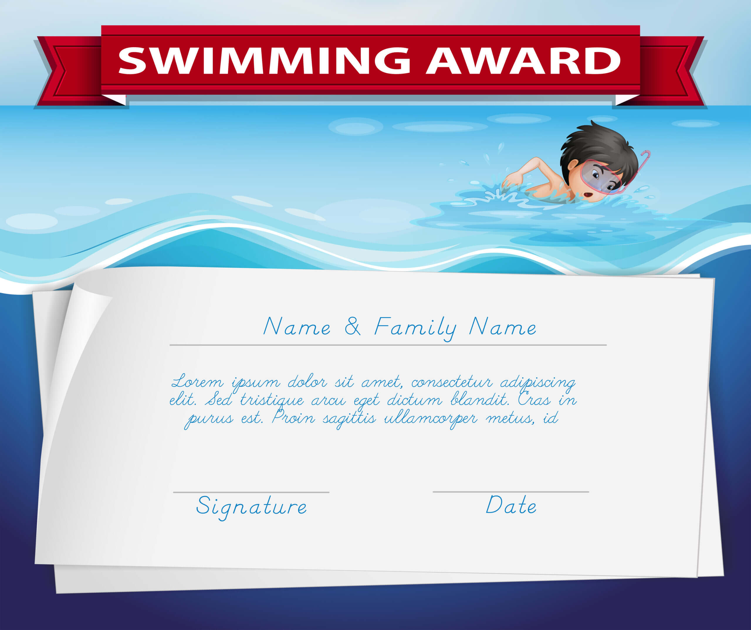 Template Of Certificate For Swimming Award – Download Free Pertaining To Swimming Certificate Templates Free