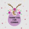 Template With Deer Headband For Party Invitation, Baby Shower,.. With Regard To Template For Baby Shower Thank You Cards