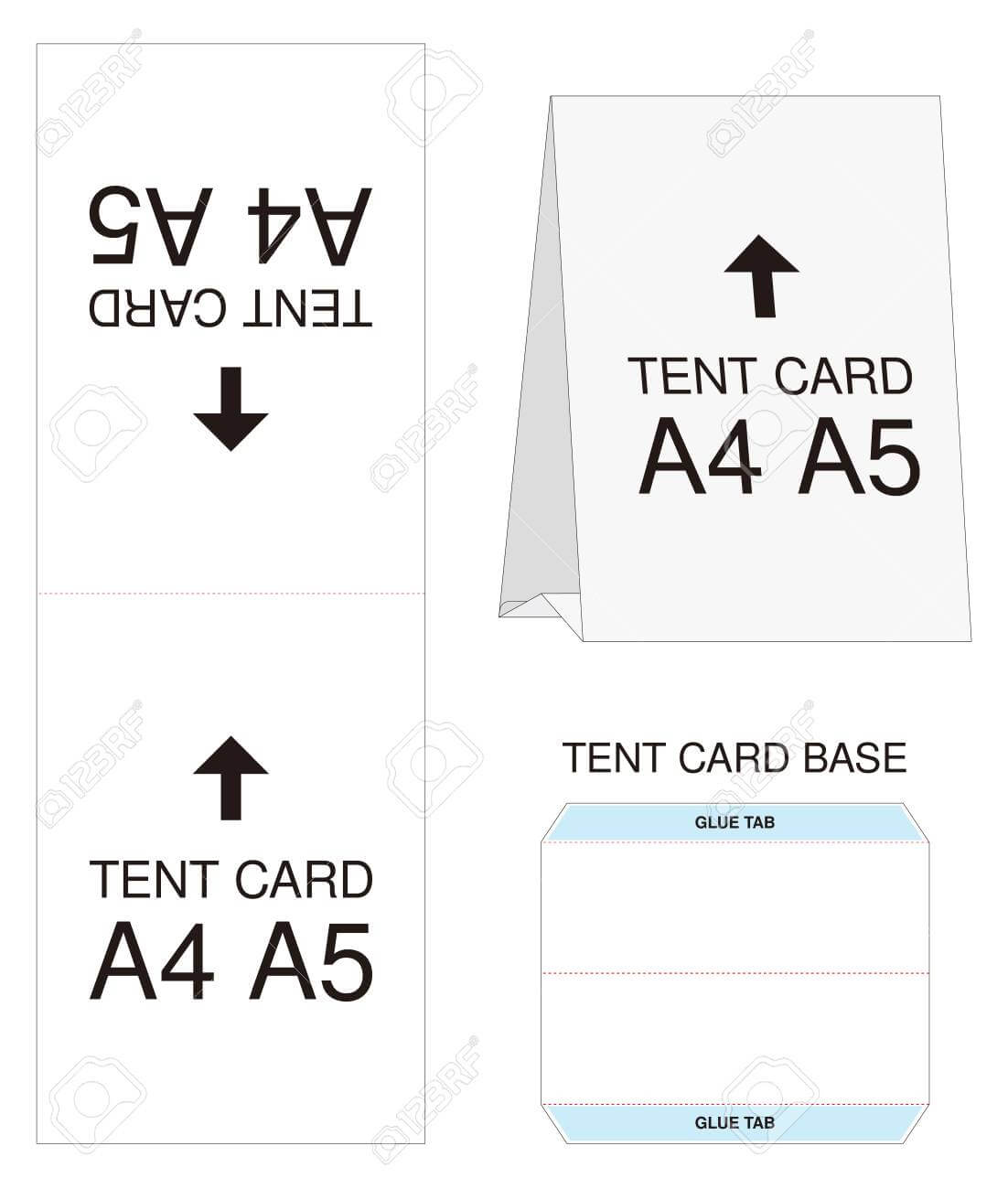 Tent Card A4 A5 Size Mock Up Die Cut Within Free Tent Card Template Downloads