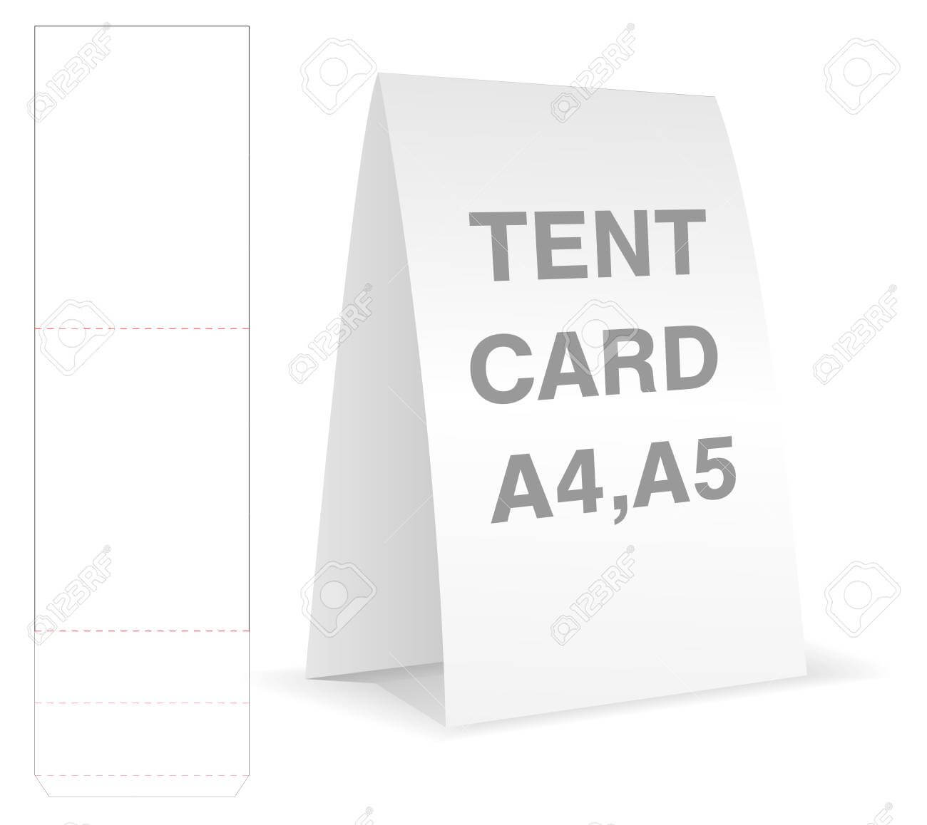 Tent Card Die Cut Mock Up Template Vector. Regarding Free Tent Card Template Downloads