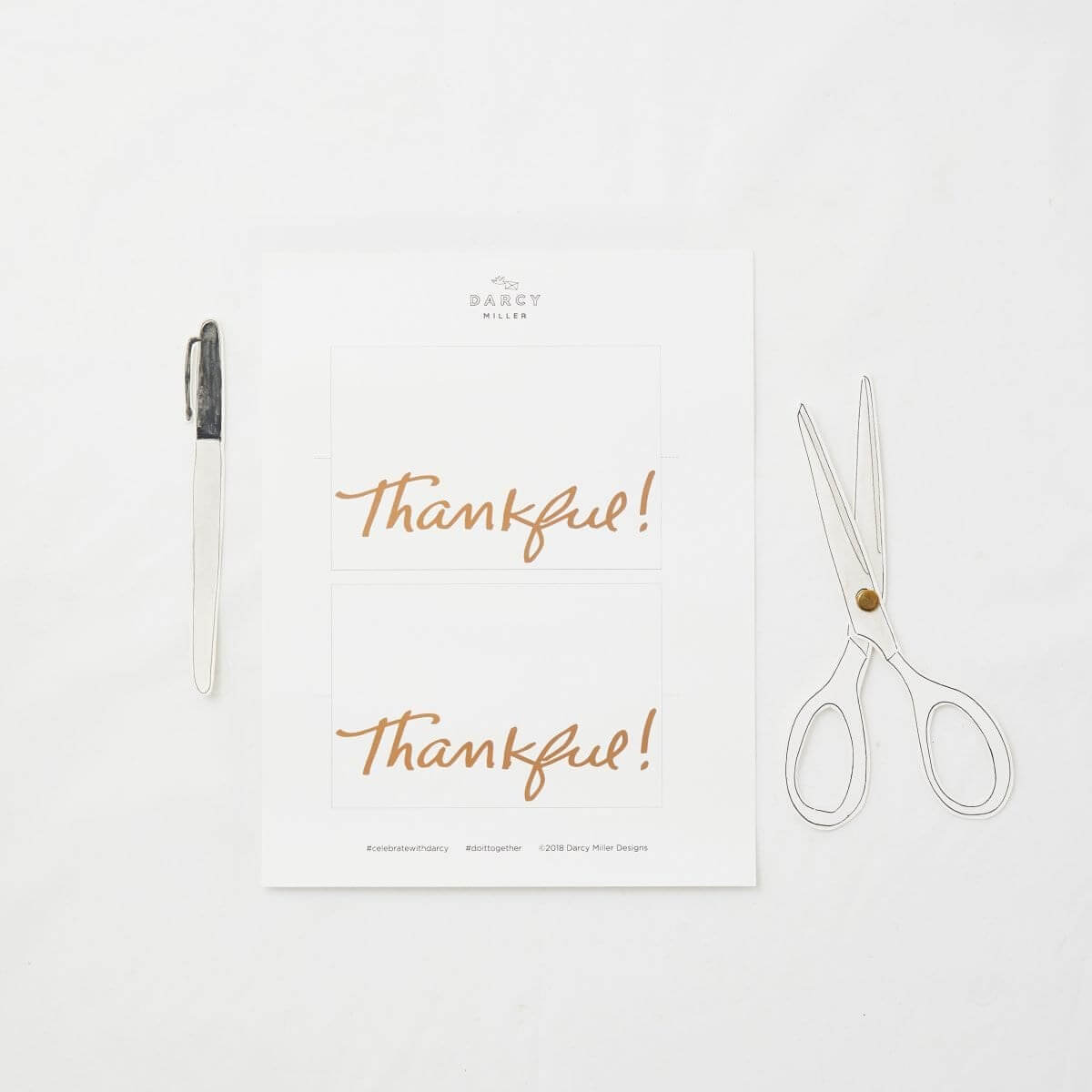Thankful Table Card | Darcy Miller Designs For Place Card Setting Template