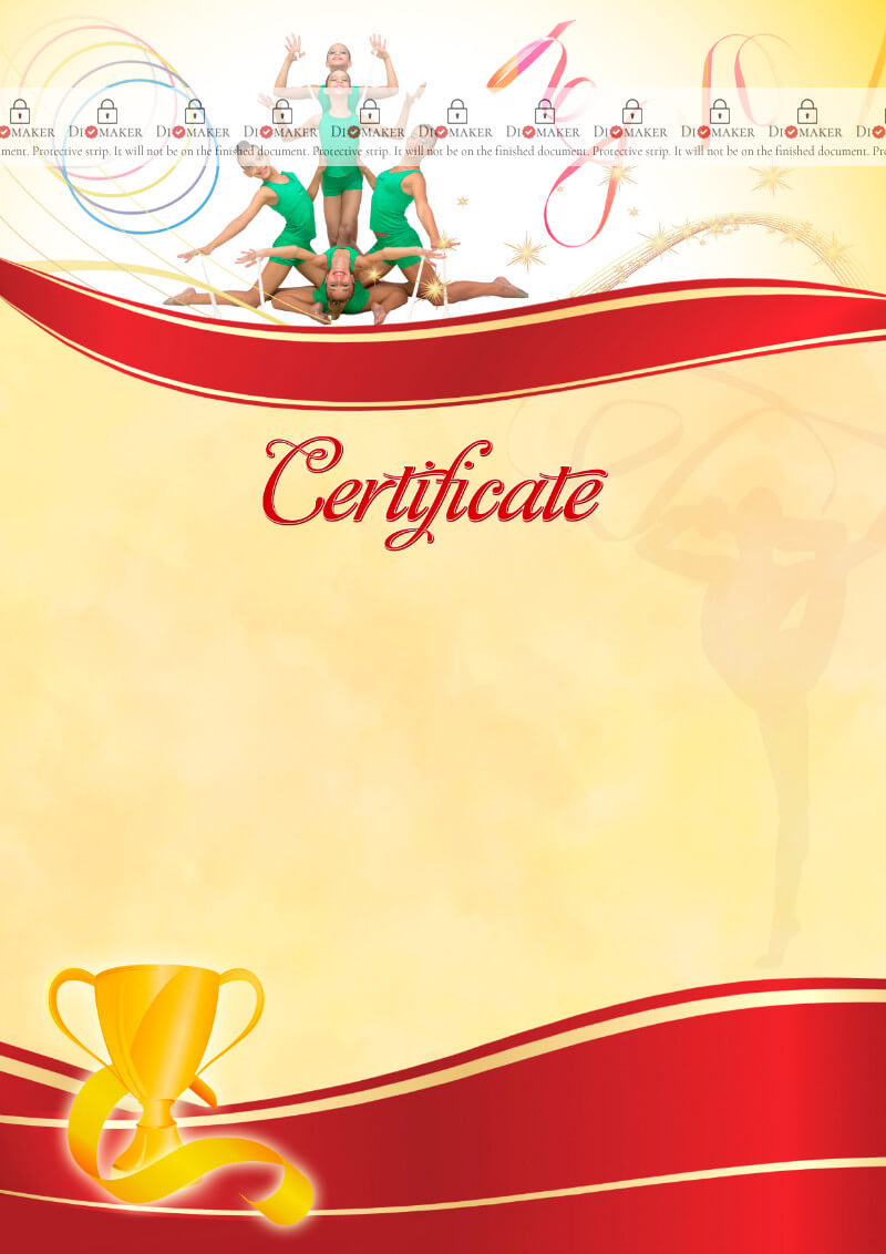 The Certificate Template «Rhythmic Gymnastics» - Dimaker With Gymnastics Certificate Template