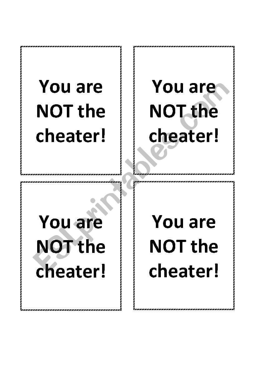 The Cheater Game. Cards Template. – Esl Worksheetlanj03 With Template For Game Cards