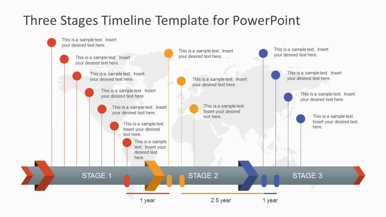 Three Stages Timeline Template For Powerpoint Inside Project Schedule Template Powerpoint