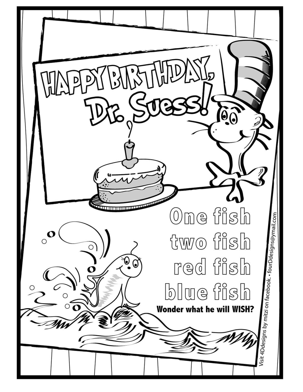 Top 28 Ace Happy Birthday Card Printable Coloring Pages Free Intended For Dr Seuss Birthday Card Template