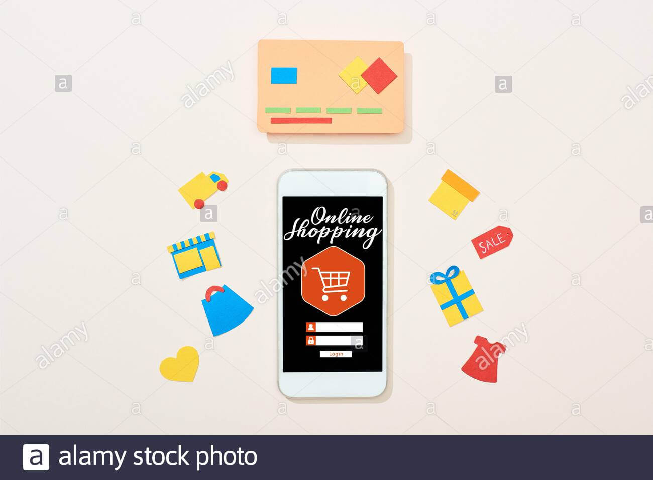 Top View Of Credit Card Template Near Icons And Smartphone Inside Credit Card Templates For Sale