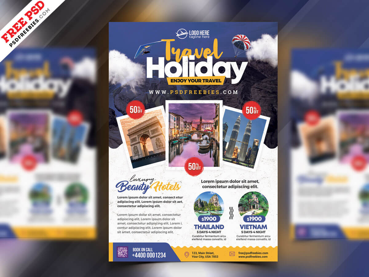 Tour Travel Flyer Psd Template | Psdfreebies Intended For Travel And Tourism Brochure Templates Free