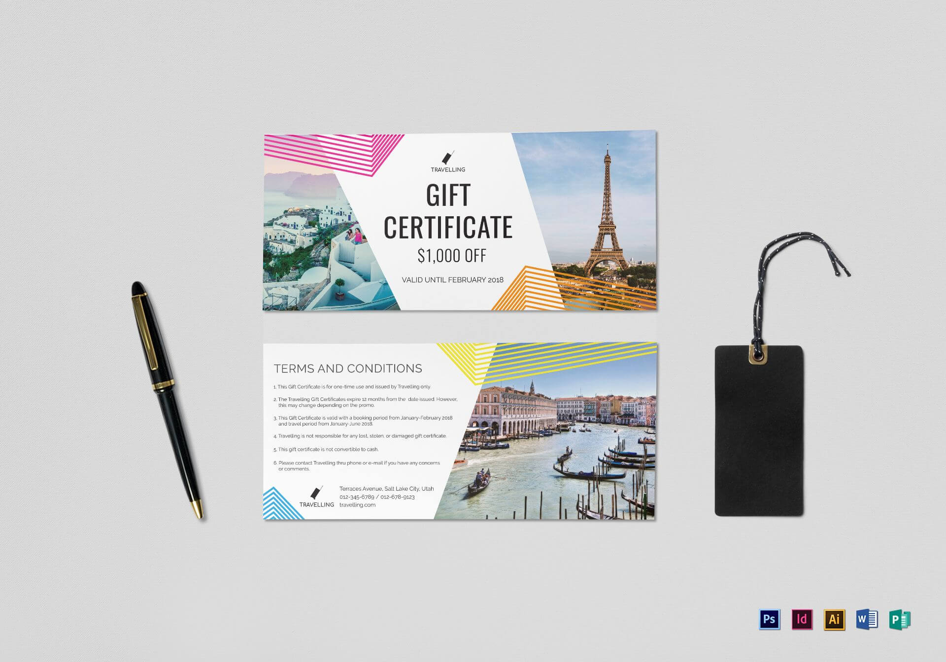 Travel Gift Certificate Template For Gift Certificate Template Indesign