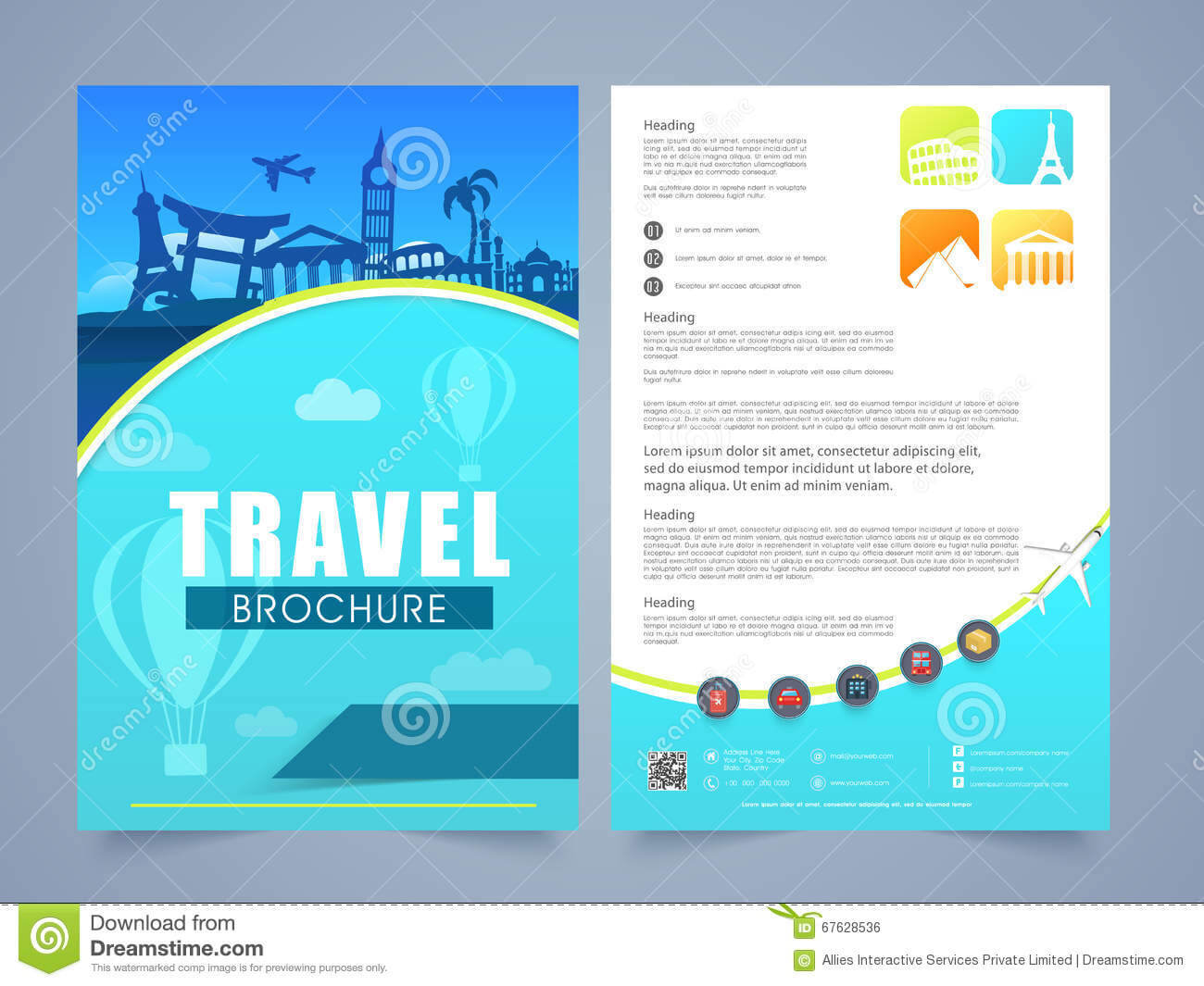 Travel Leaflet Template – Calep.midnightpig.co Regarding Travel And Tourism Brochure Templates Free