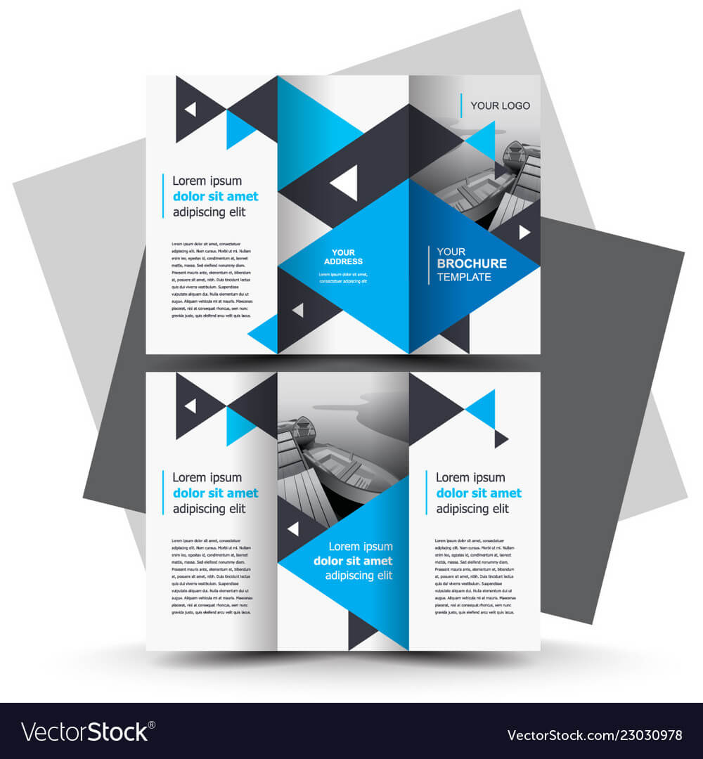 Tri Fold Brochure Design Template Blue Color With E Brochure Design Templates