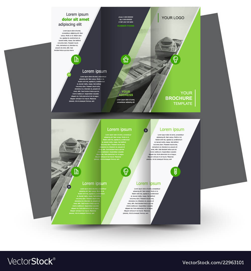 Tri Fold Brochure Design Template Green Intended For Adobe Tri Fold Brochure Template