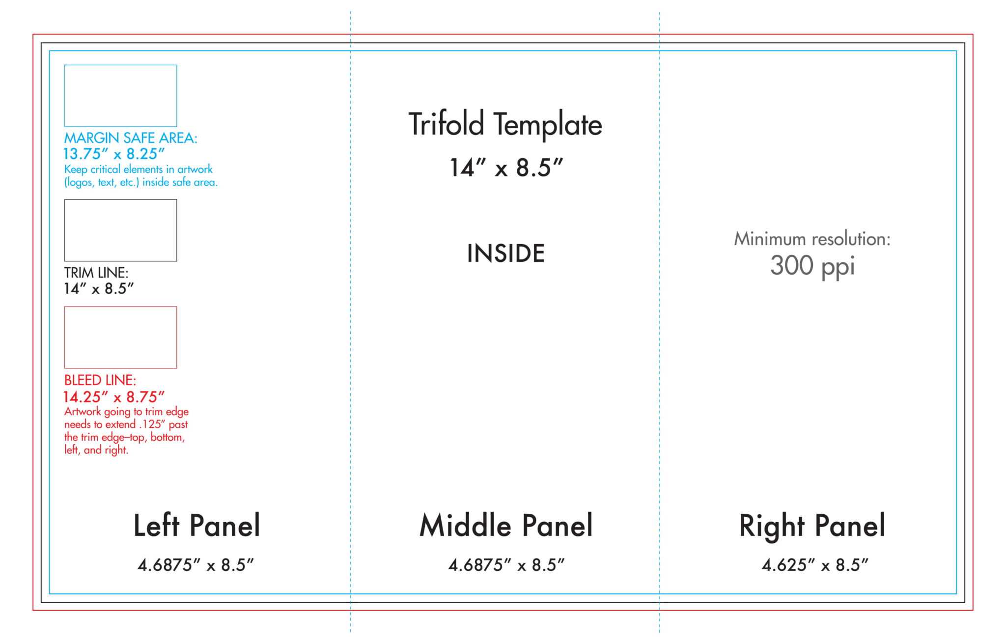 Tri Fold Brochure Measurements - Calep.midnightpig.co intended for ...