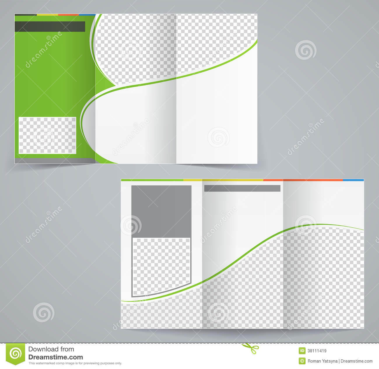 Tri Fold Business Brochure Template, Vector Green Stock Intended For Tri Fold Brochure Ai Template