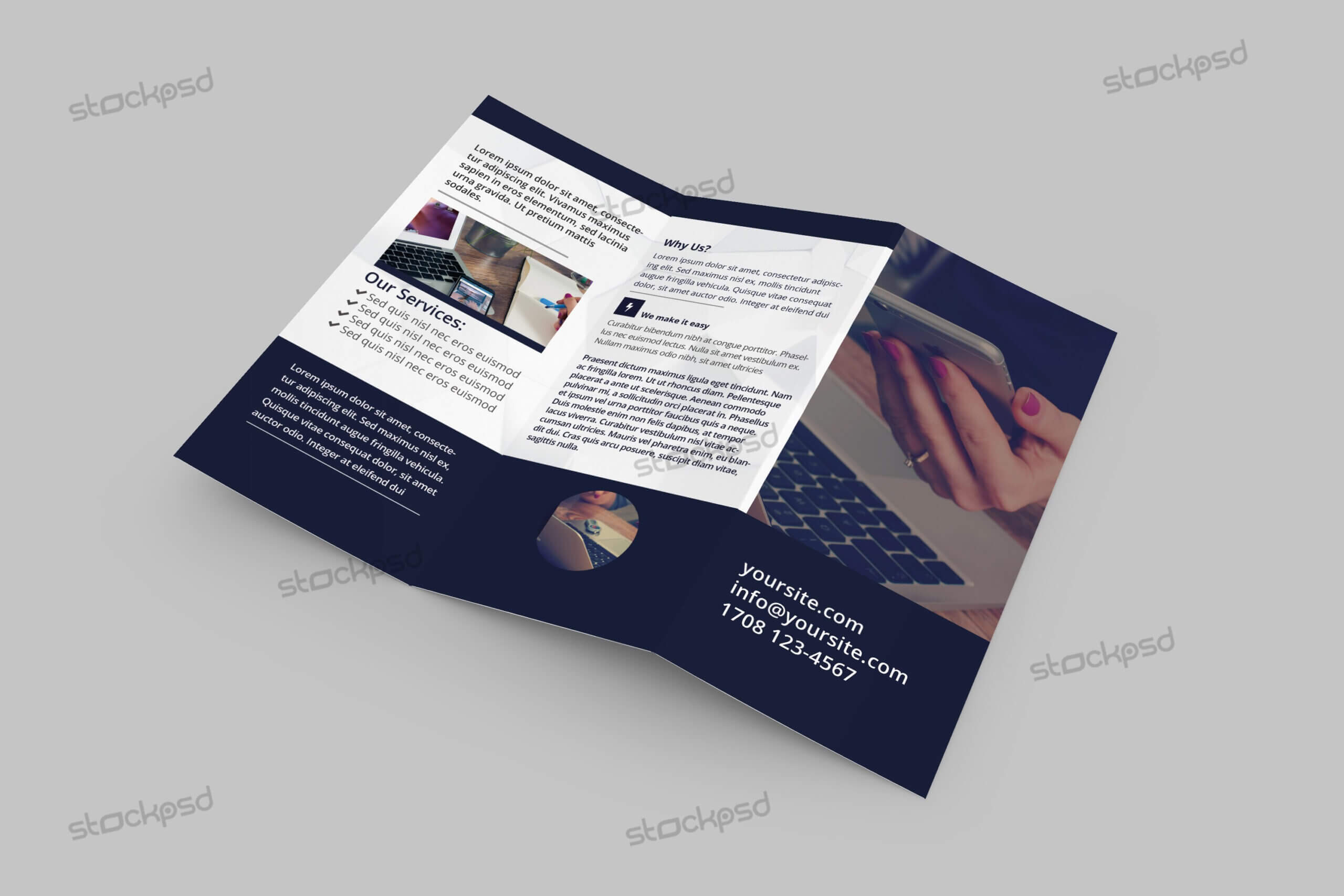 Tri Fold Corporate Brochure – Free Psd Template – Stockpsd In Brochure Psd Template 3 Fold