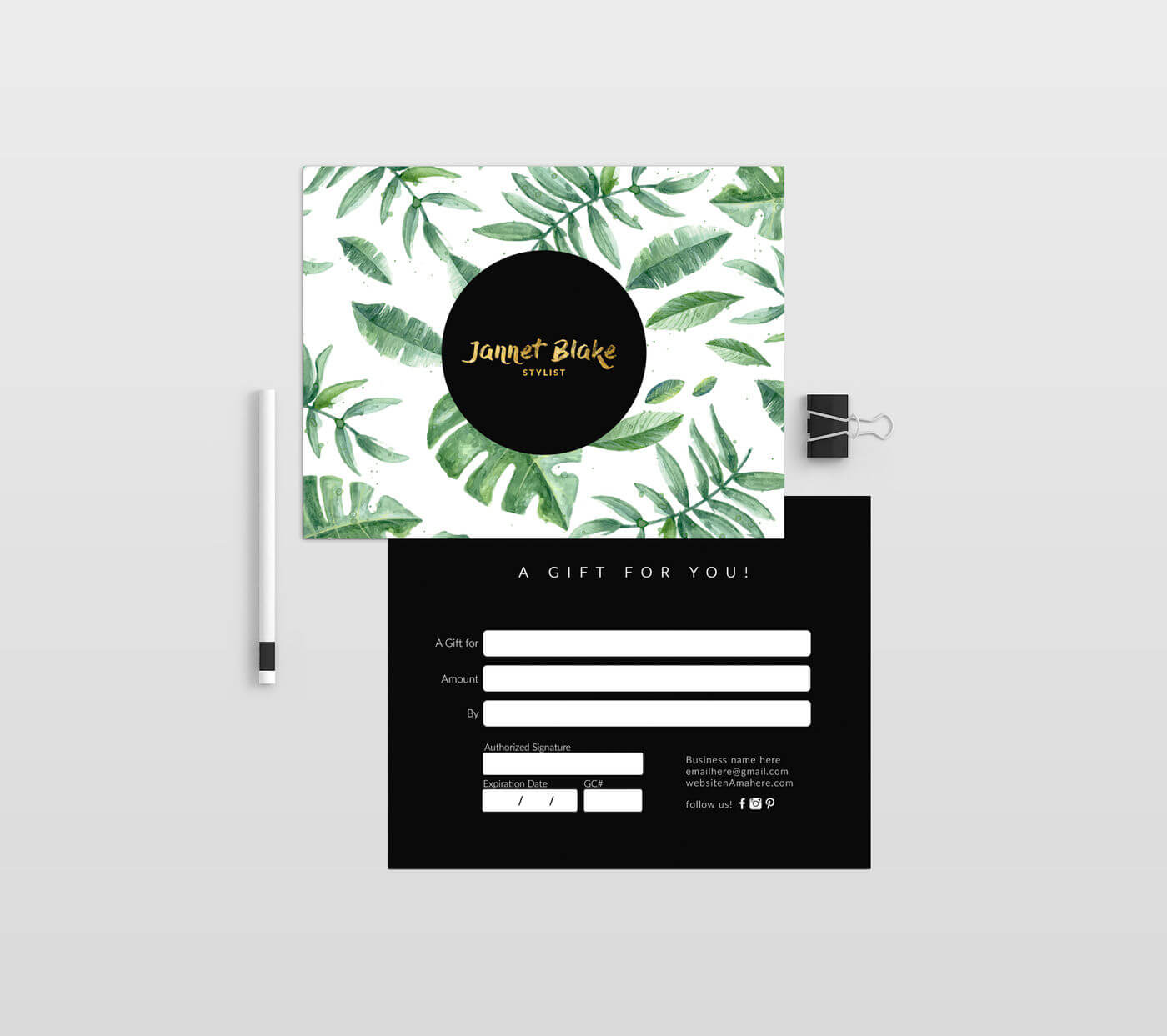 Tropical Double Sided Gift Certificate Templatedeidei Inside Gift Certificate Template Indesign