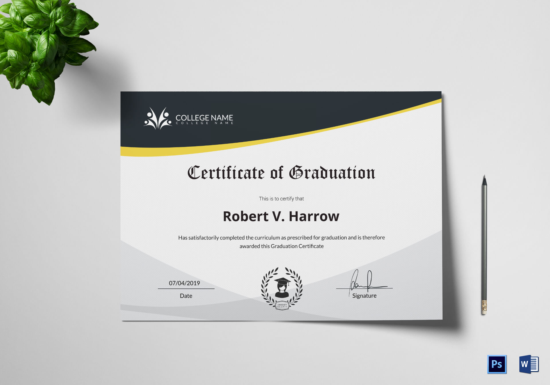 Universal College Graduation Certificate Template Intended For Graduation Certificate Template Word