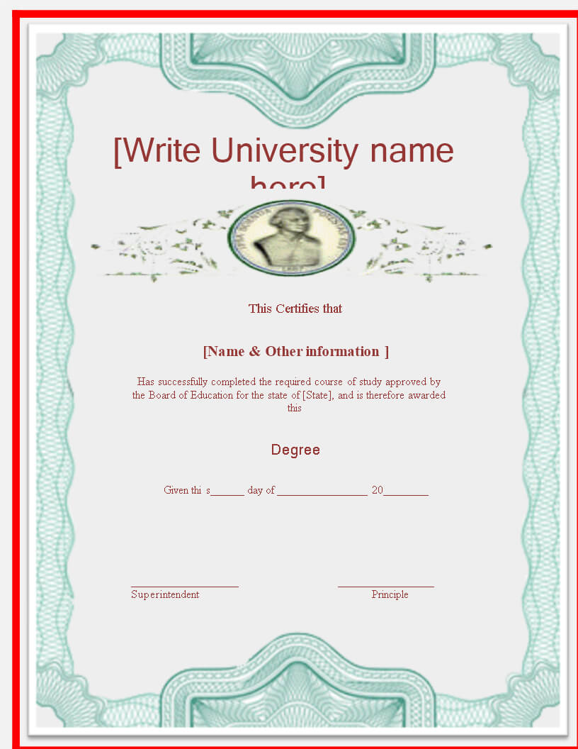 University Degree Certificate Template | Templates At With Regard To University Graduation Certificate Template