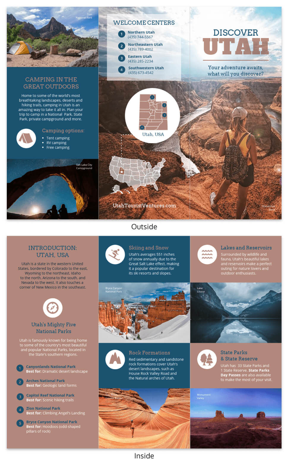 Utah Travel Brochure Intended For Travel And Tourism Brochure Templates Free
