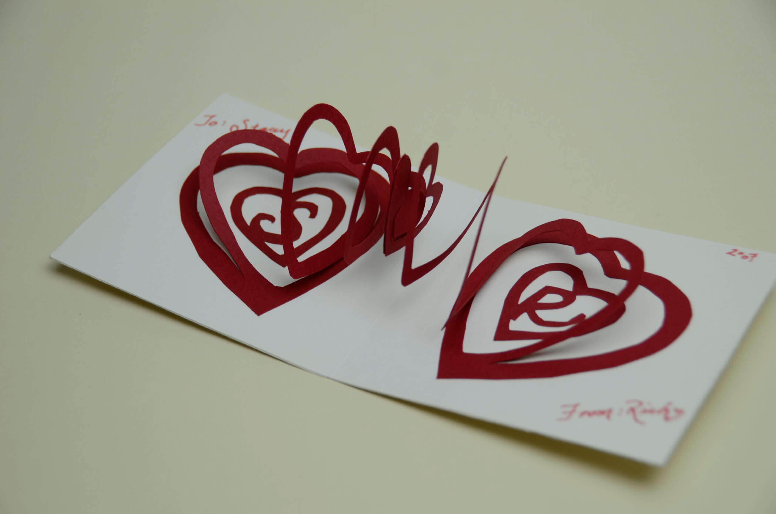 Valentine's Day Pop Up Card: Spiral Heart Tutorial With Pop Out Heart Card Template