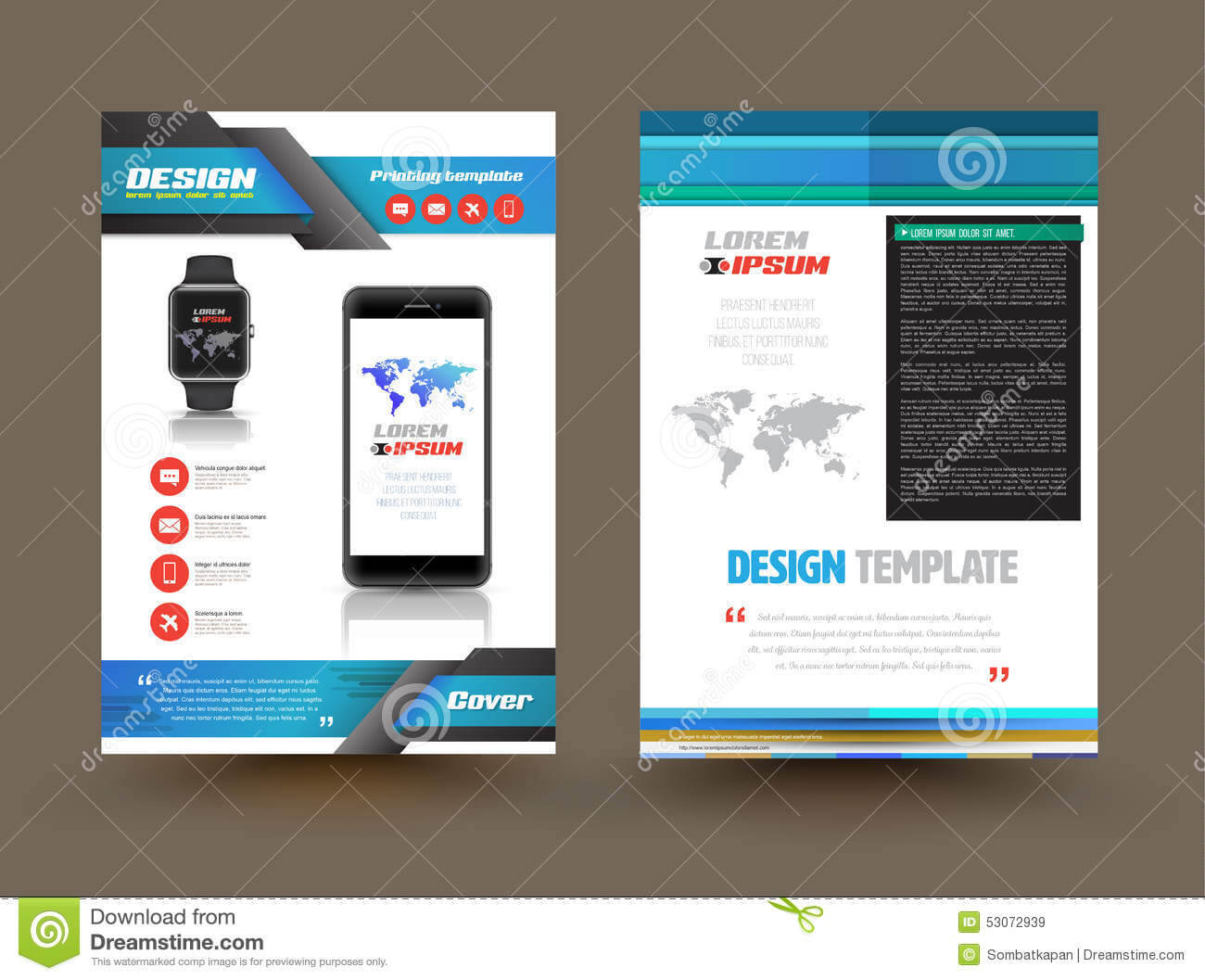 Vector Brochure Template Design For Technology Product With Regard To Technical Brochure Template