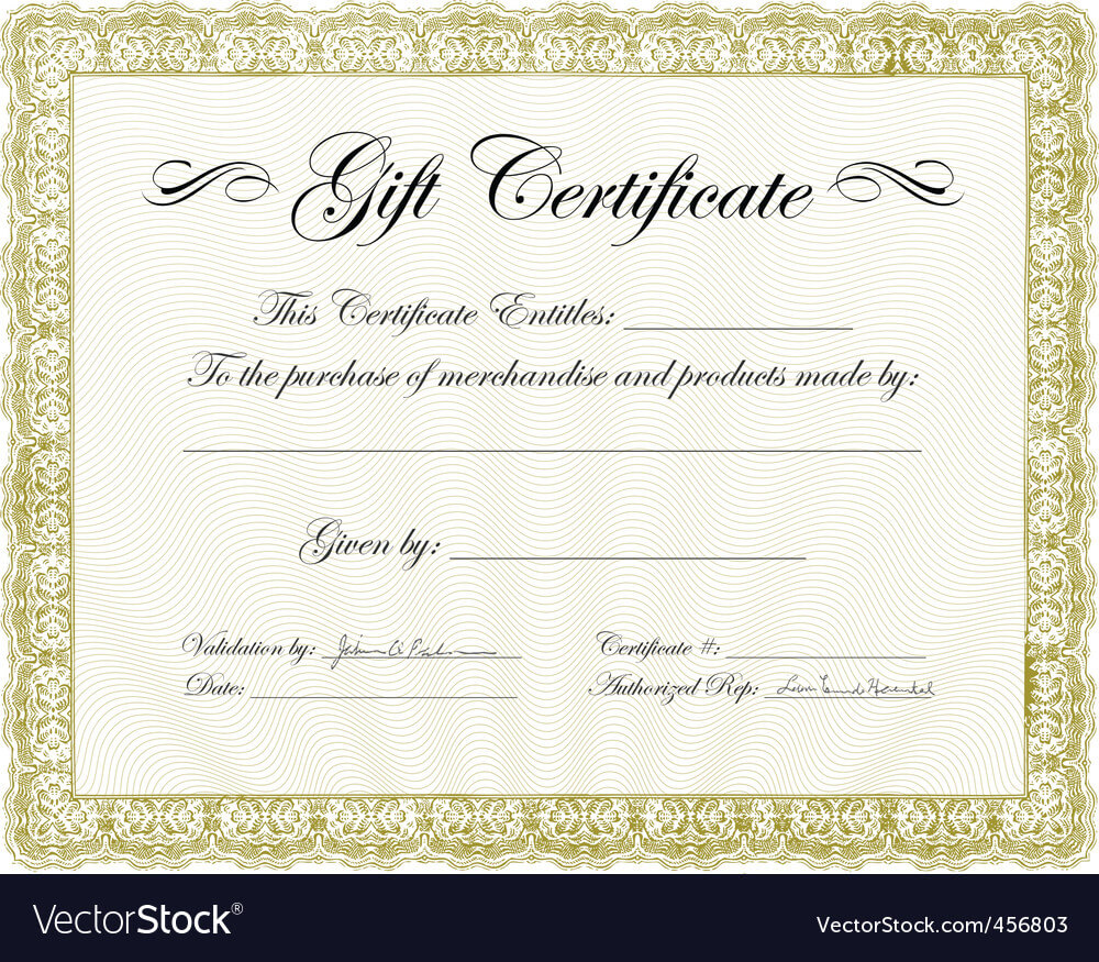 Vector Gold Gift Certificate Template Inside Gift Certificate Template Publisher