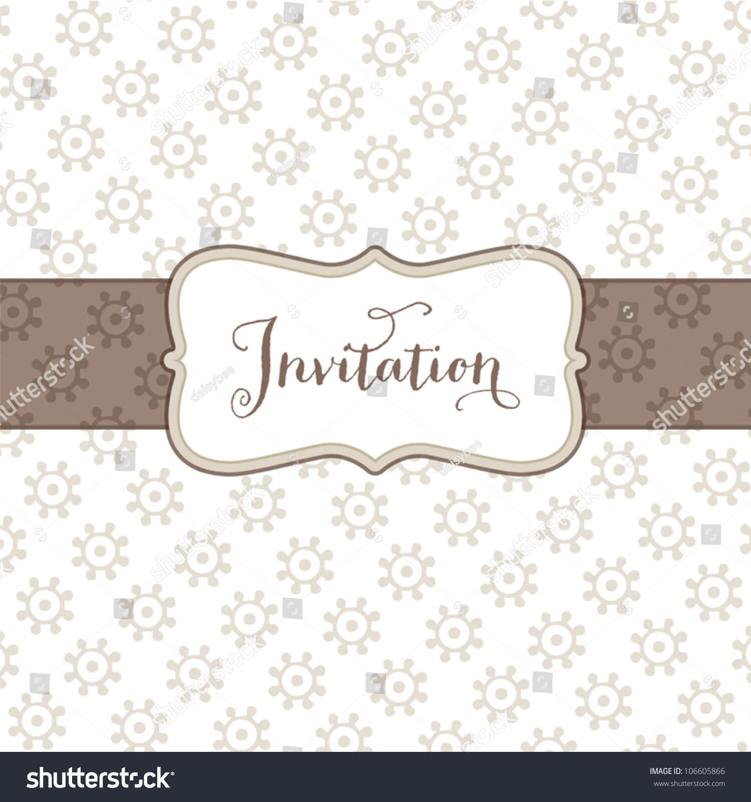 Vector Greeting Card Template Small Floral Stock Vector Throughout Small Greeting Card Template