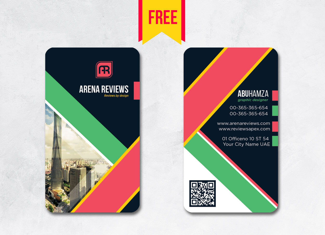 Vertical Business Card Design Psd – Free Download | Arenareviews Within Business Card Size Psd Template