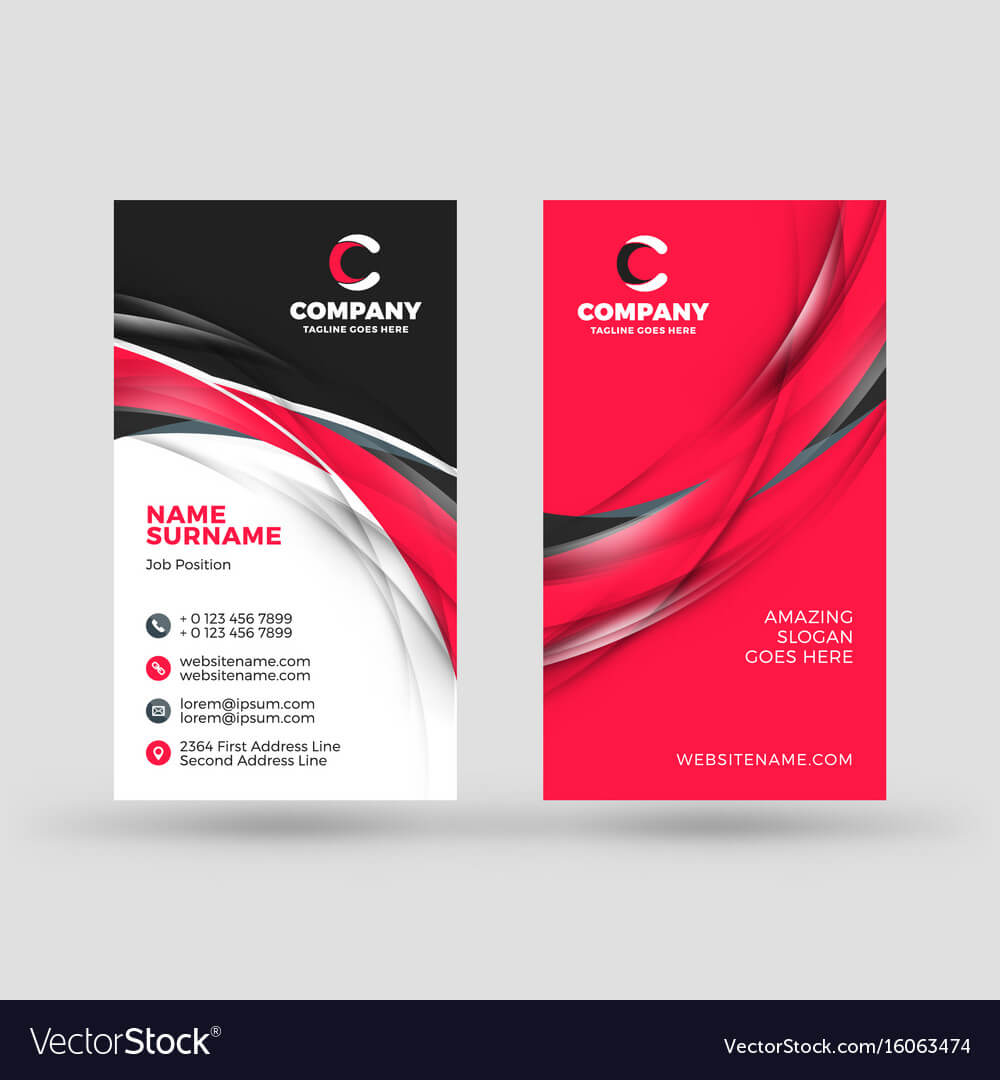 Vertical Double Sided Business Card Template Within Advertising Card Template
