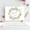 Vintage Floral Baby Shower Thank You Card, N4 Throughout Template For Baby Shower Thank You Cards