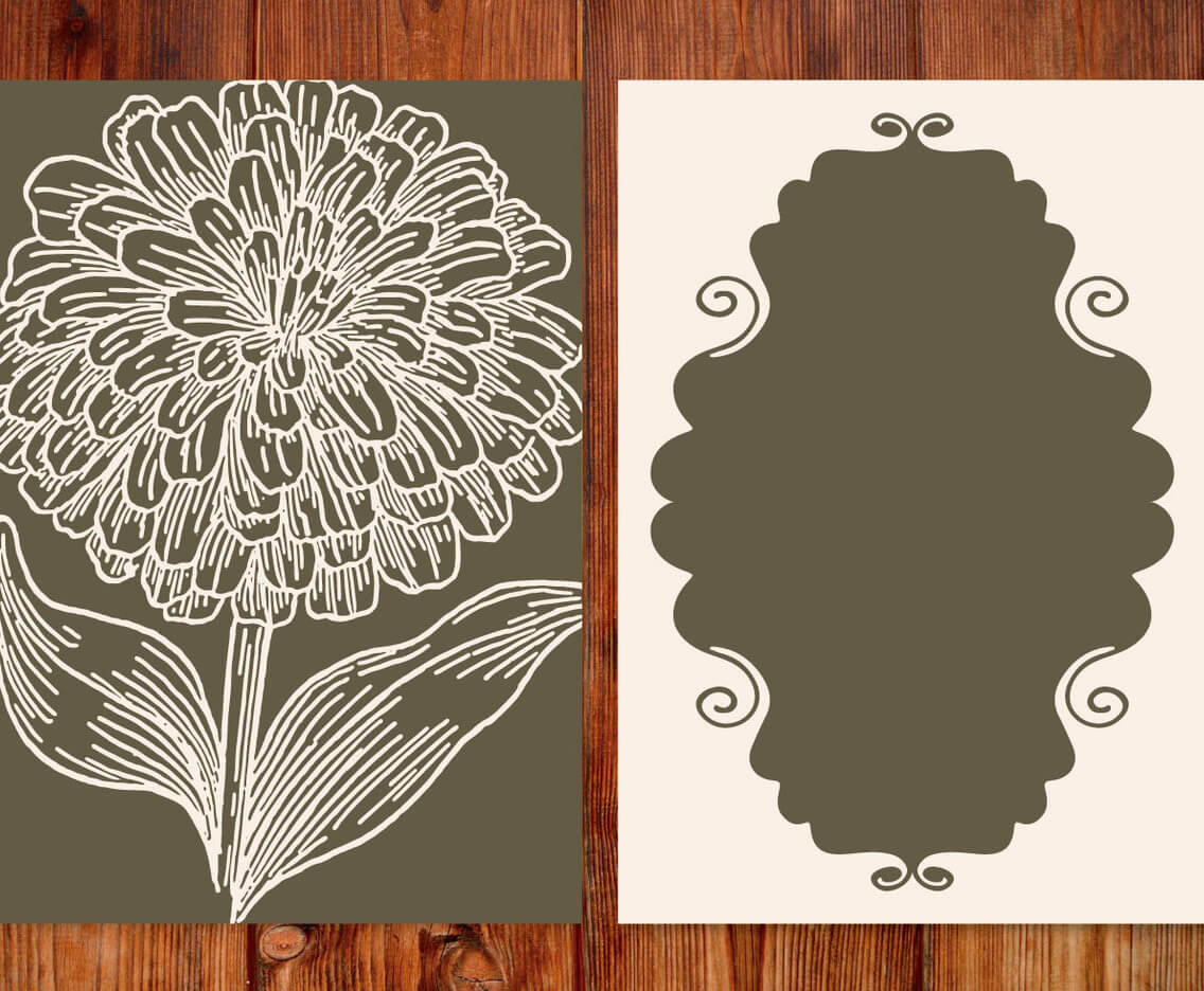 Vintage Flower Card Template Ai, Svg, Eps File | Free Throughout Free Svg Card Templates