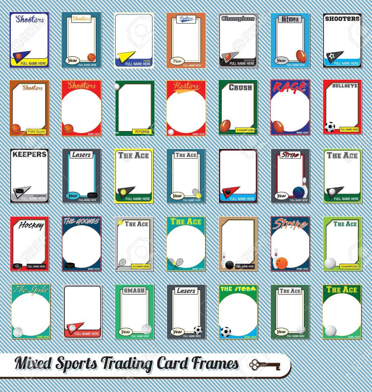 Vintage Mixed Sport Trading Card Picture Frames Regarding Free Trading Card Template Download