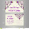 Vintage Template Design Layout For Wedding Invitation With Template For Baby Shower Thank You Cards