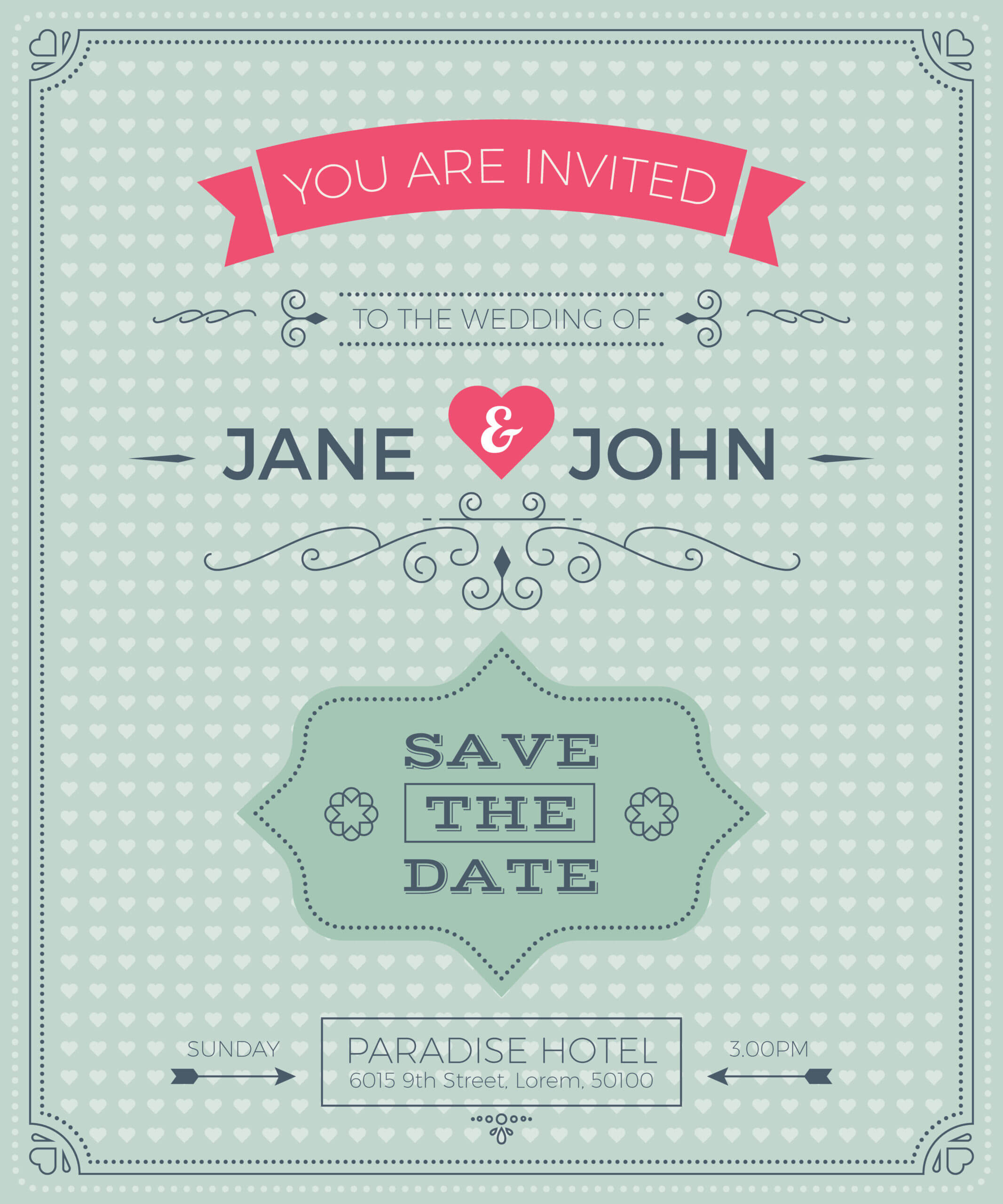 Vintage Wedding Invitation Card Template – Download Free Regarding Ss Card Template