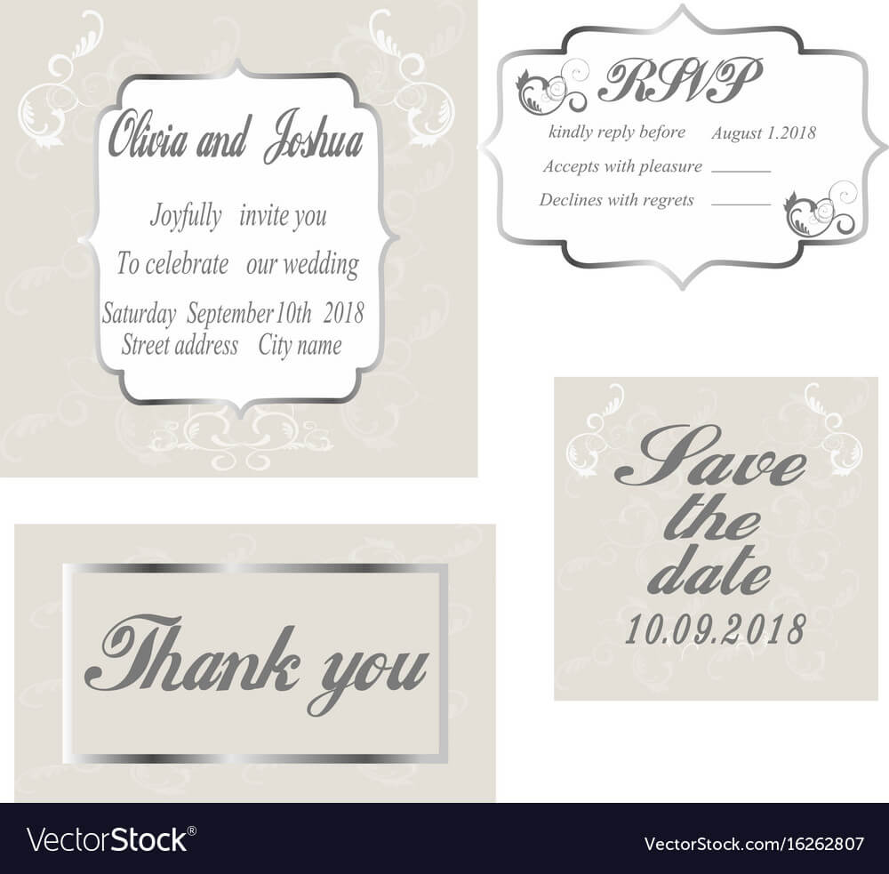 Vintage Wedding Invitation Template With Celebrate It Templates Place Cards