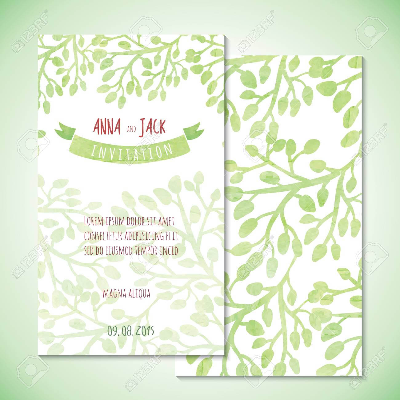 Watercolor Card Templates For Wedding Invitation, Save The Date.. Throughout Save The Date Cards Templates