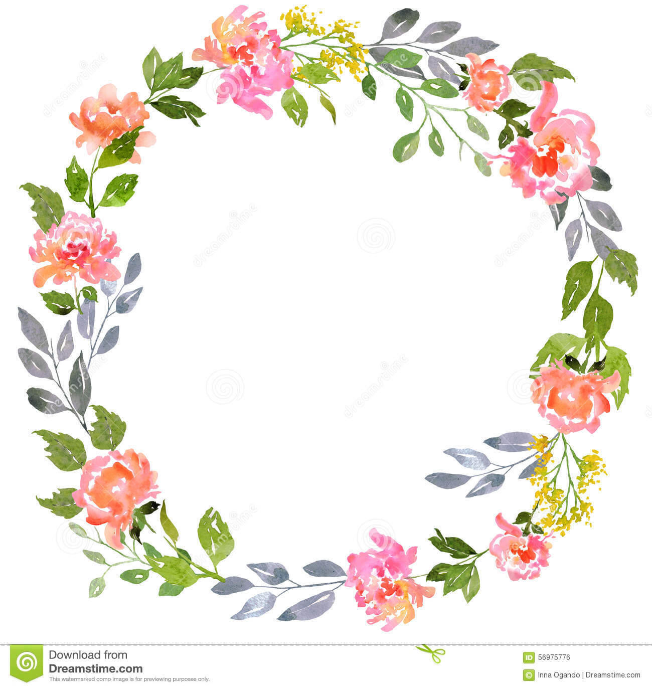 Watercolor Floral Card Template Stock Illustration Throughout Free Blank Greeting Card Templates For Word