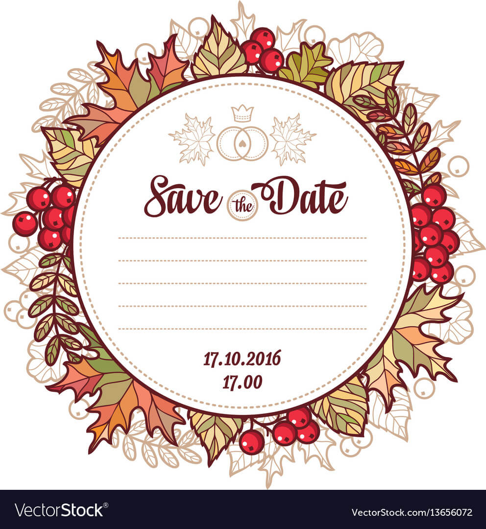 Wedding Card Template Autumn Background Invitation With Regard To Invitation Cards Templates For Marriage