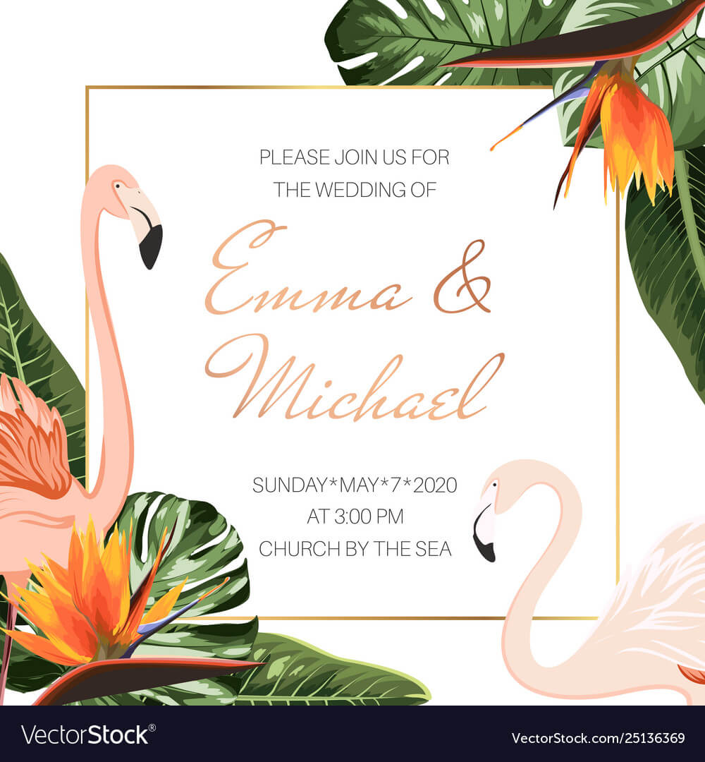 Wedding Event Invitation Card Template Tropical With Regard To Event Invitation Card Template