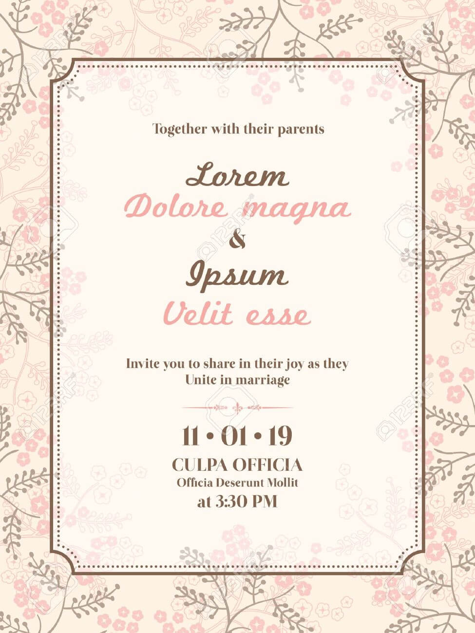 Wedding Invitation Card Template In Invitation Cards Templates For Marriage