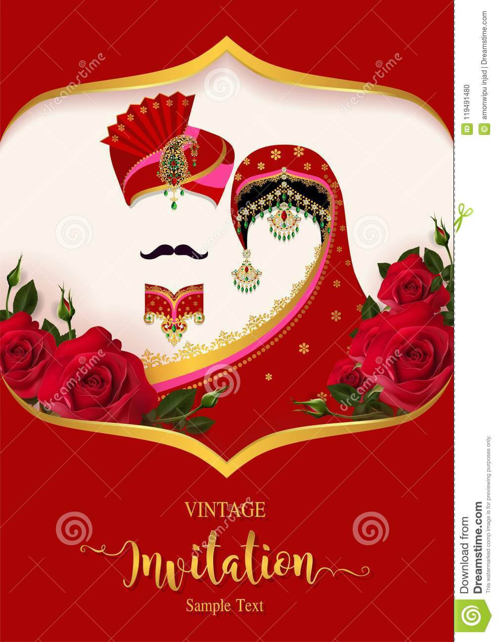 Wedding Invitation Card Templates . Stock Vector Throughout Indian Wedding Cards Design Templates
