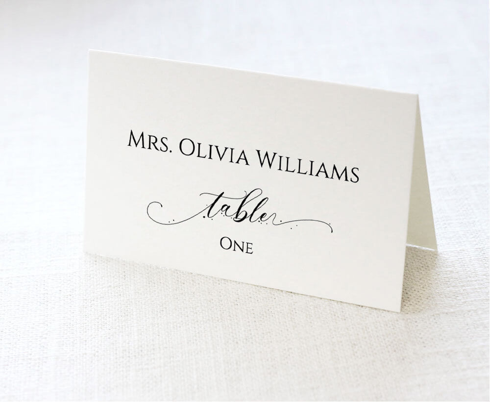 Wedding Place Card Template, Printable Seating Card, Name Card, Escort  Card, Editable Pdf Template, Table Number Card, Calligraphy, Ift  Regarding Table Name Card Template